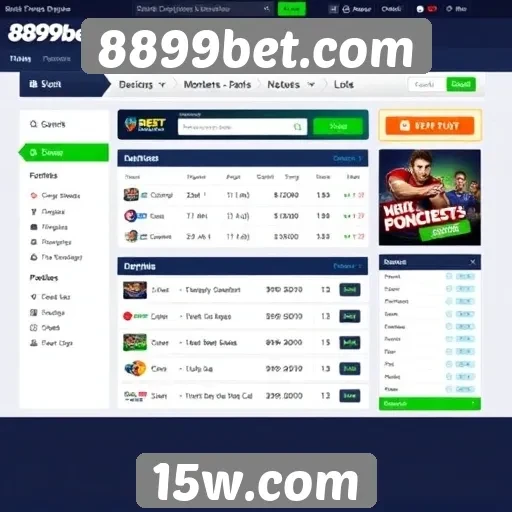 Interface do usuário do 8899bet.com e sua navegação